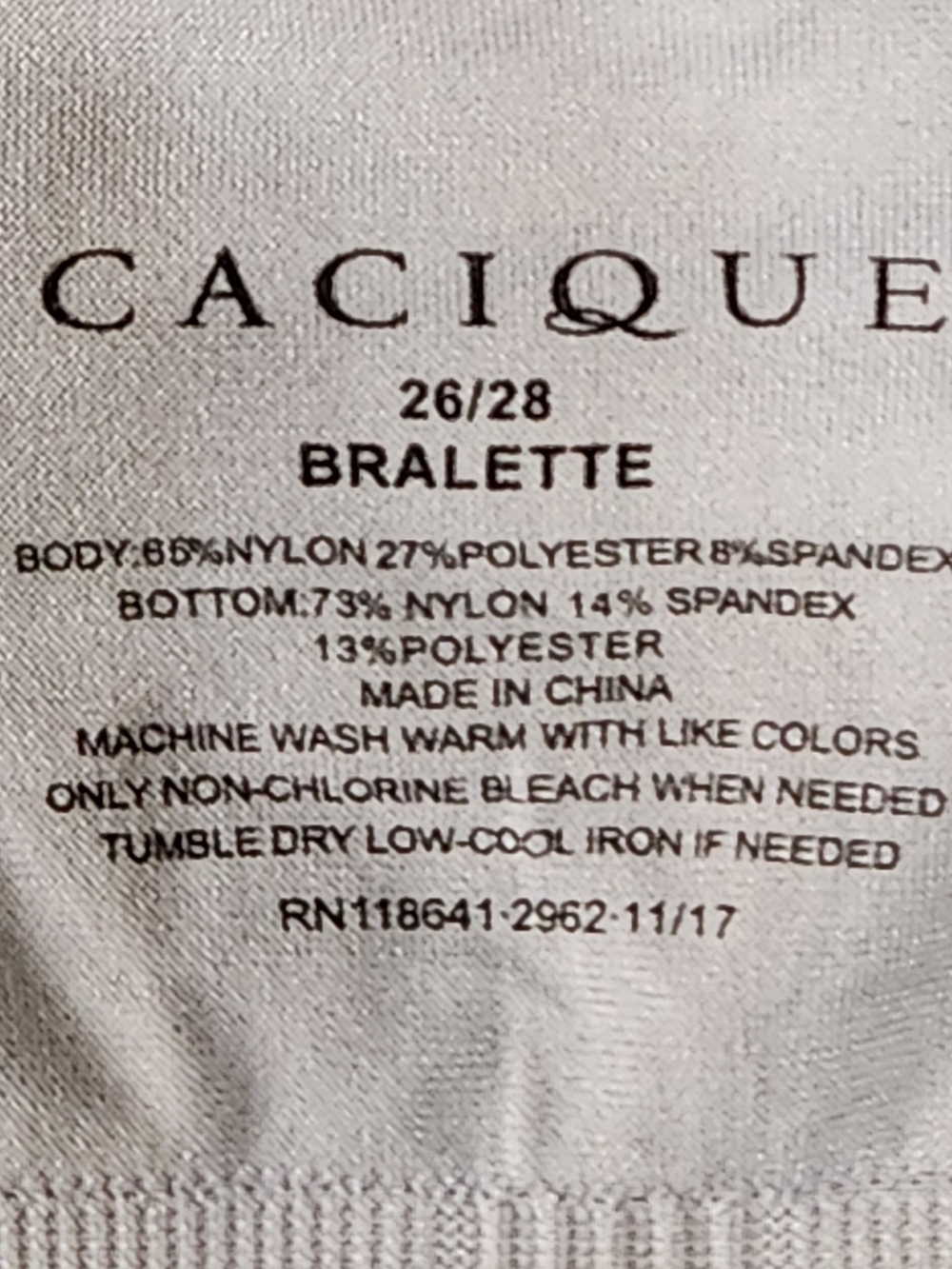 Cacique 26/28 Navy and Gray Striped Bralette - Picture 5 of 5